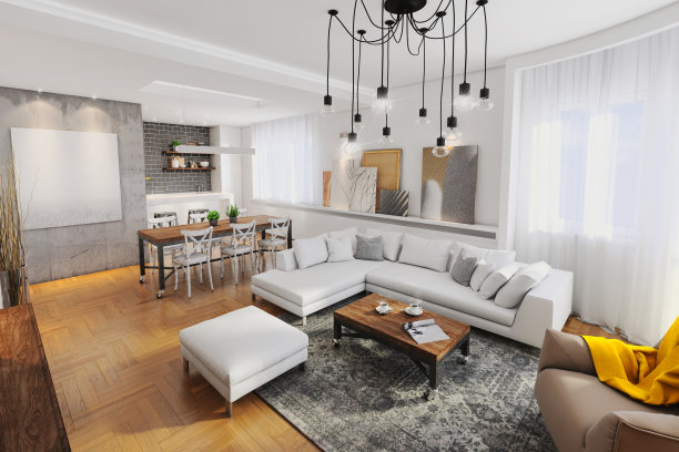 现代时髦的公寓内部素材图片