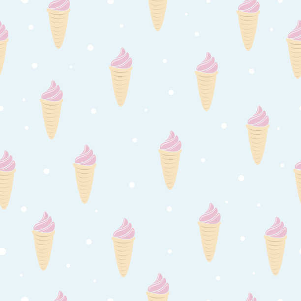 五彩缤纷的夏日无缝背景。时尚的矢量插图印刷织物，纸张，壁纸，封面，横幅。模板为您的设计。冰淇淋、糖果。图片下载