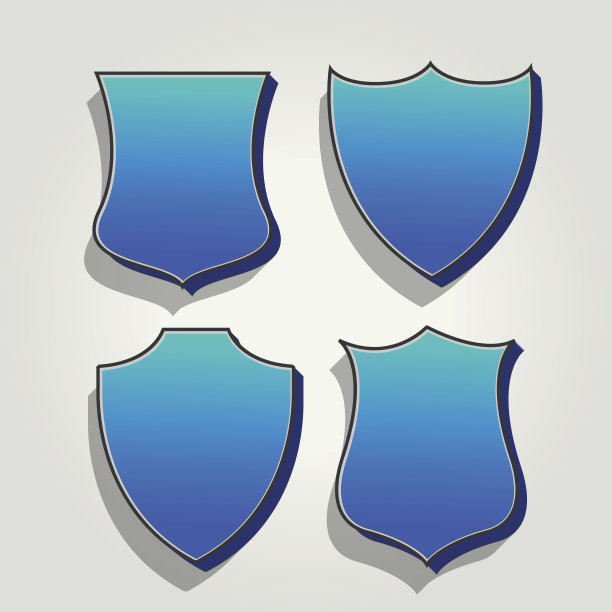 3d蓝色徽章和标签图片下载