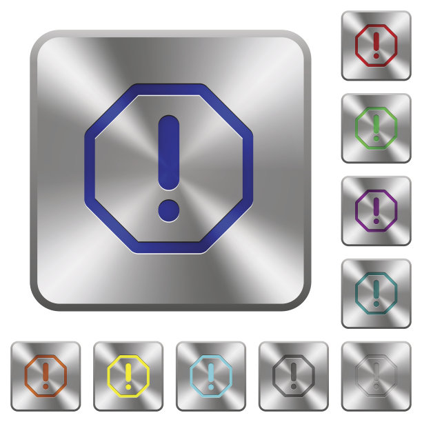 八角形错误标志圆形方形钢按钮图片下载