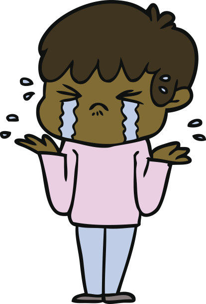 卡通男孩哭着耸了耸肩图片下载