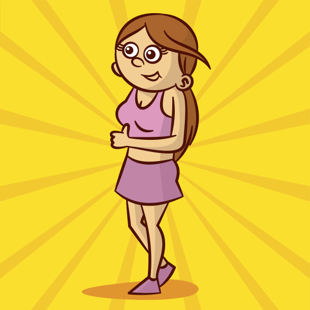 可爱的年轻女子与赞同的姿态图片下载