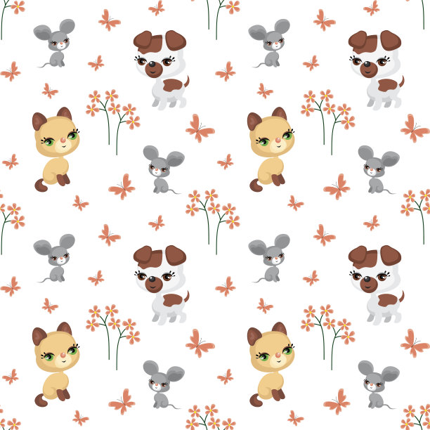 可爱的宠物模式图片下载