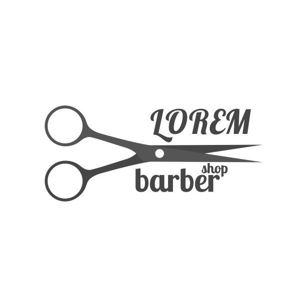 理发店灰色会徽，矢量图。图片下载