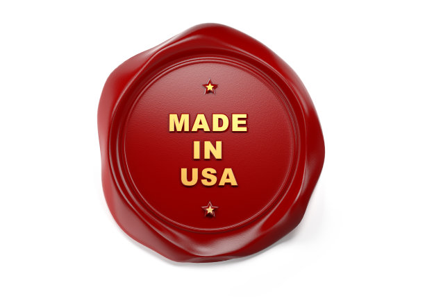 美国制造，白底红蜡隔离印章图片下载