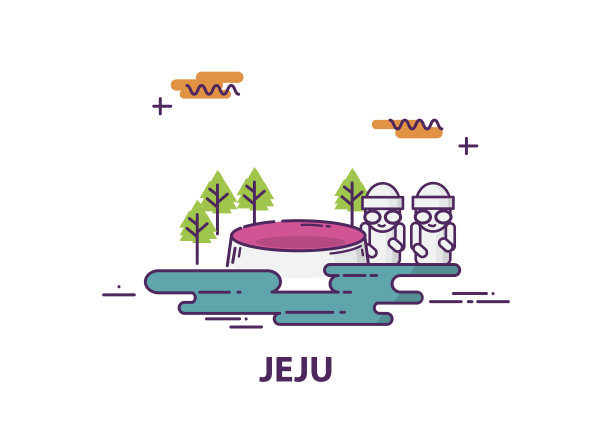 在韩国济州岛用线条艺术设计图片下载