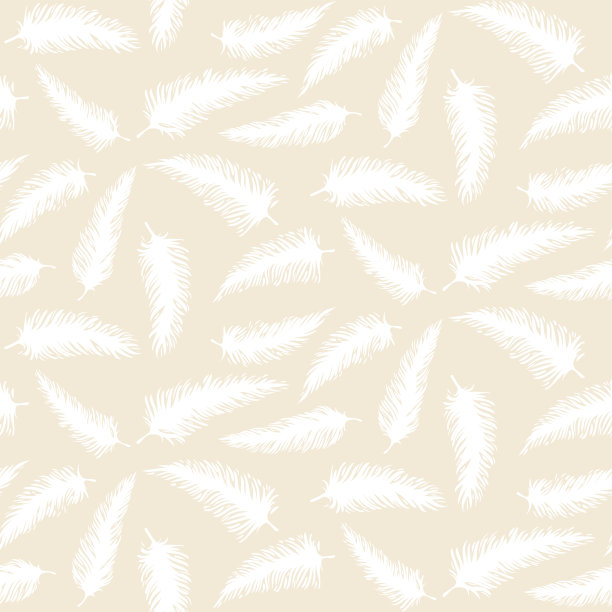 鸟羽毛的无缝图案。手绘涂鸦矢量插图。柔和的颜色。图片下载