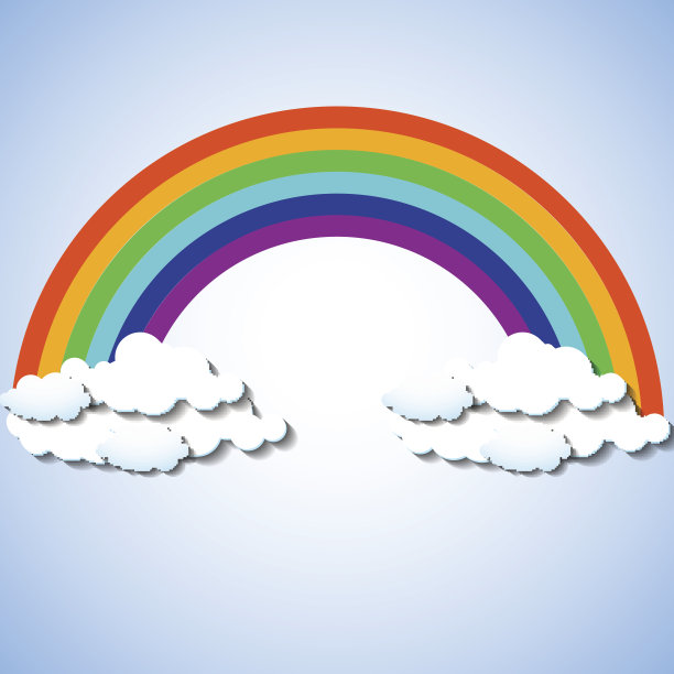 用云彩抽象出五彩的彩虹图片下载