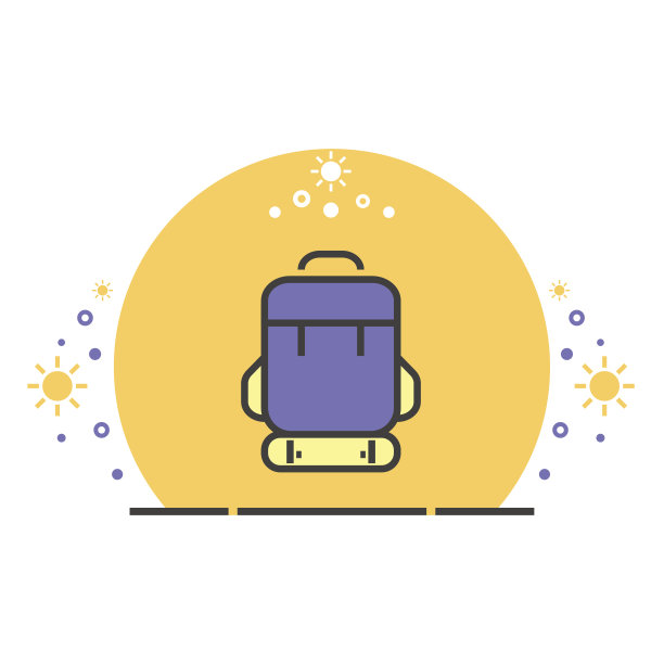 彩色背包矢量插图。图片下载