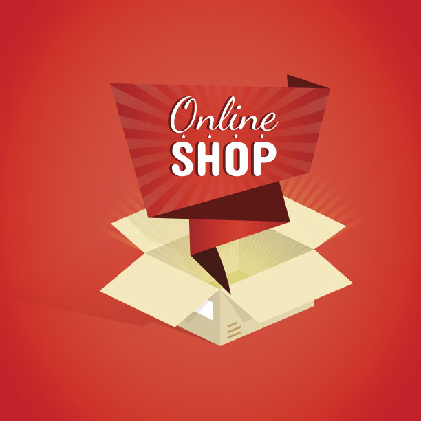 网上商店折纸横幅出邮筒。矢量推广设计图片下载