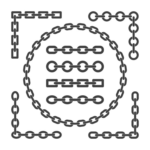 链。不同类型的链条。锁链的圆圈。框架链图片下载