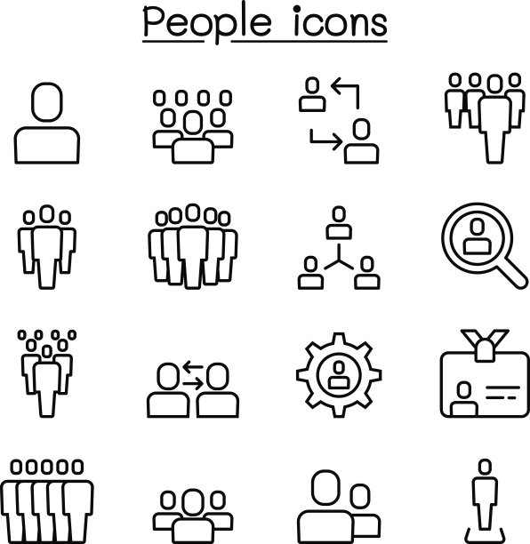 细线风格的人物图标图片下载