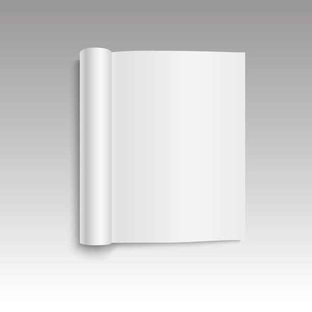 空白模拟打开杂志模板上的白色背景与软阴影。矢量插图。图片下载