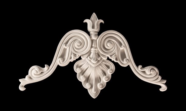 石膏制品，灰泥编织，图案，装饰在黑色的背景上图片下载