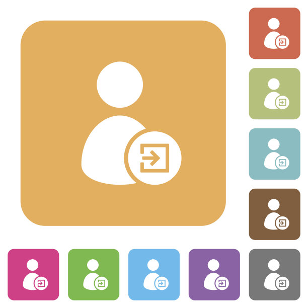 导入用户数据圆角正方形平面图标图片下载