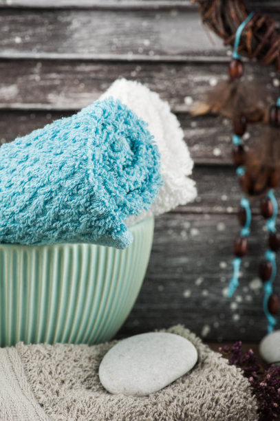 水疗与捕梦网，毛巾图片下载