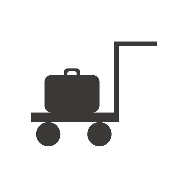 行李手推车轮廓图片下载