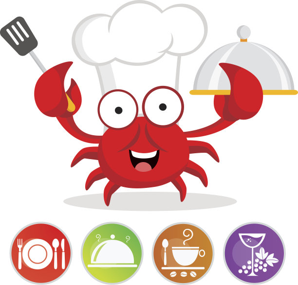 可爱蟹厨师矢量图片下载