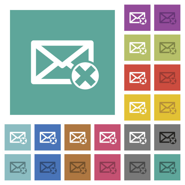 删除邮件方形平多色图标图片下载