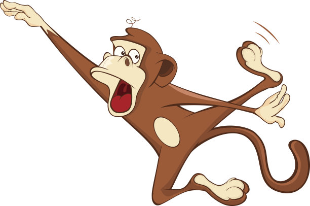 可爱的卡通人物猴子插图图片下载