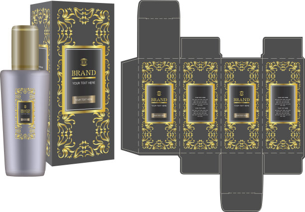 包装容器标签与豪华盒设计模板和模型盒。图片下载