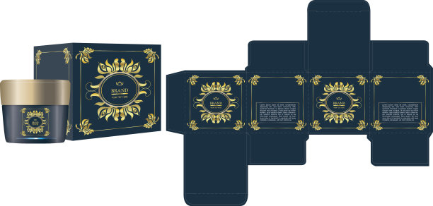 包装容器标签与豪华盒设计模板和模型盒。图片下载