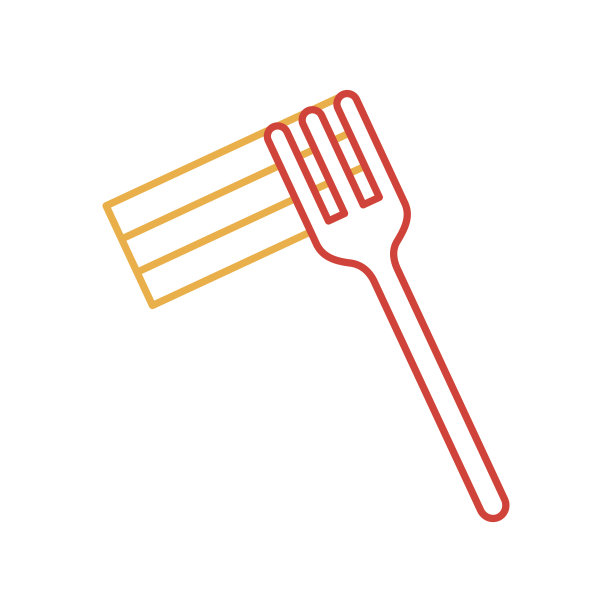叉子与美味的意大利面孤立图标图片下载