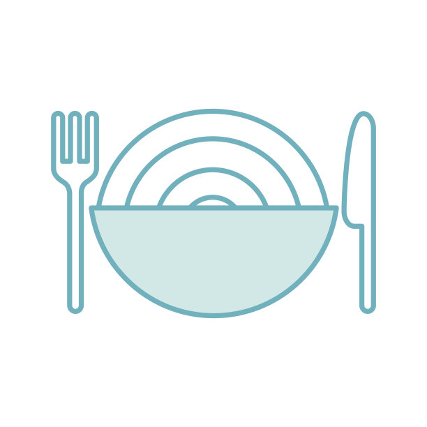 带有美味意大利面图标的餐具图片下载