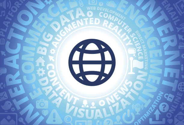 全球图标互联网现代技术词汇背景图片下载