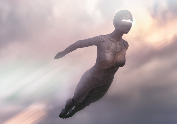 飞行女性蒸汽朋克-未来机器人图片下载