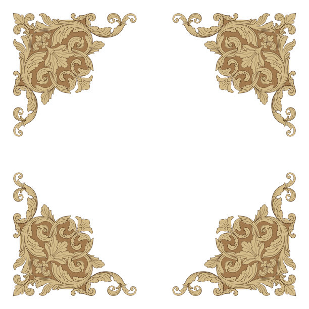 矢量巴洛克复古元素的设计。图片下载