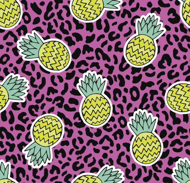 无缝的菠萝模式素材图片