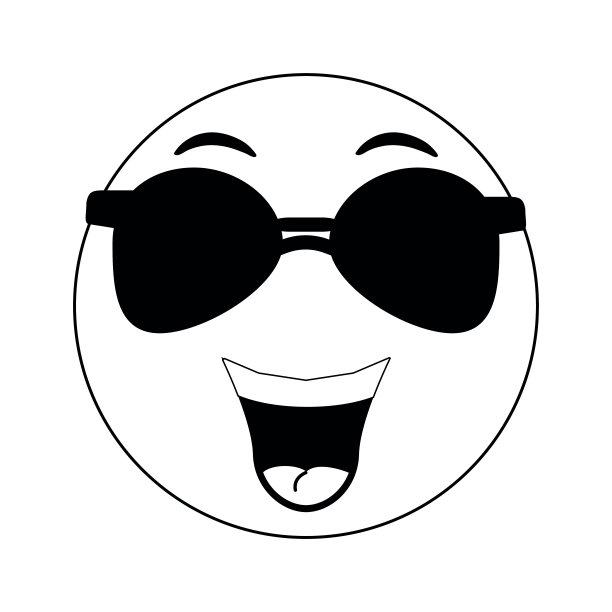 戴着墨镜的快乐表情，即时通讯图标ima图片下载