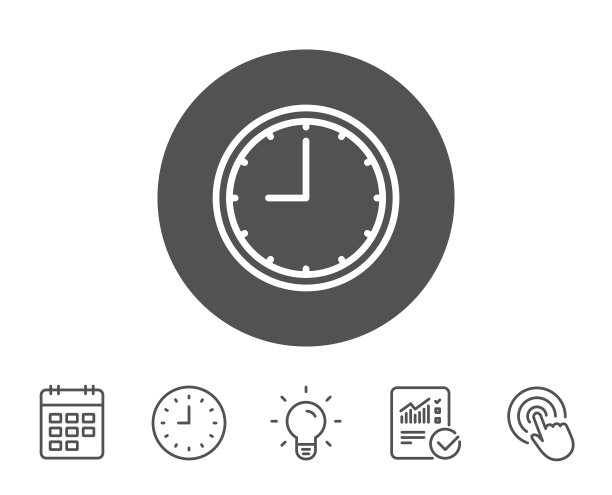 时钟线图标。时间或手表标志。图片下载