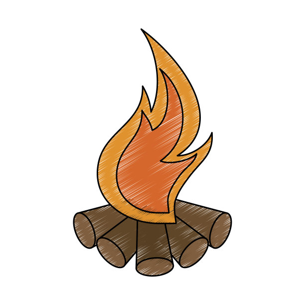 露营篝火孤立图片下载