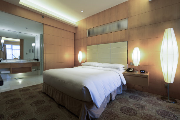 优雅舒适的卧室内饰素材图片