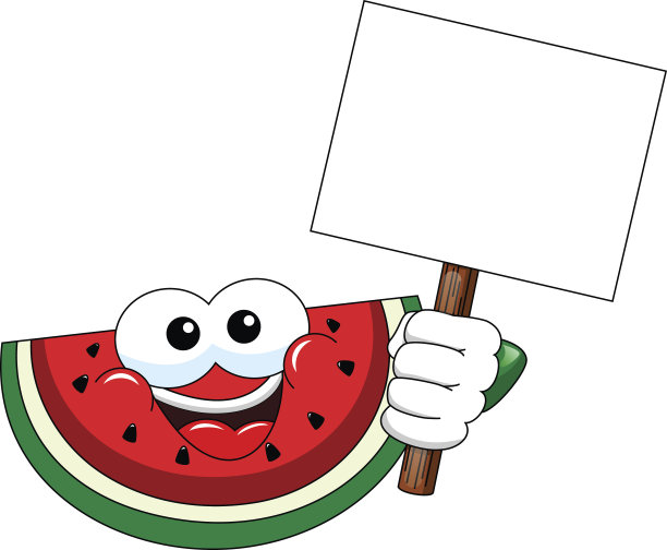 卡通西瓜空白横幅孤立图片下载