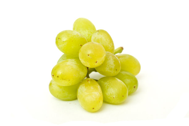 白色背景上的白葡萄图片下载