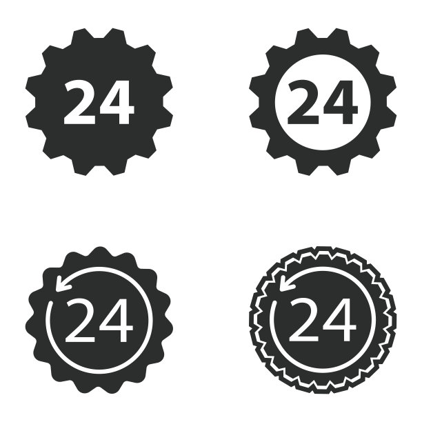 24小时服务图标集图片下载