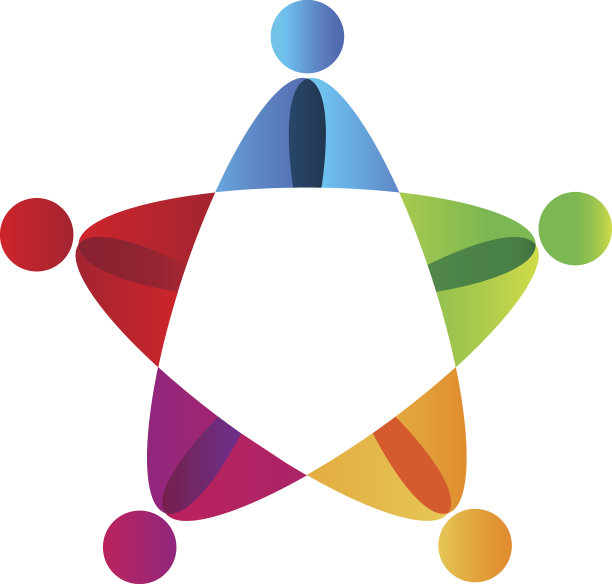 团队联合企业多彩的人图标向量图片下载