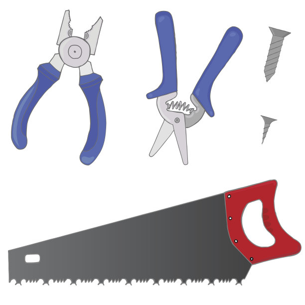 一组工作工具图像。图片下载
