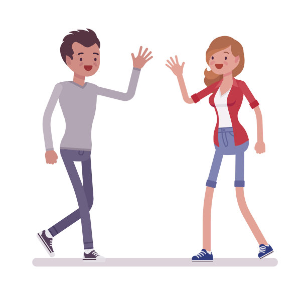 年轻的男人和女人相遇了图片下载