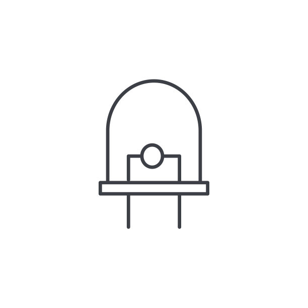 二极管，led灯泡细线图标。线性向量符号图片下载