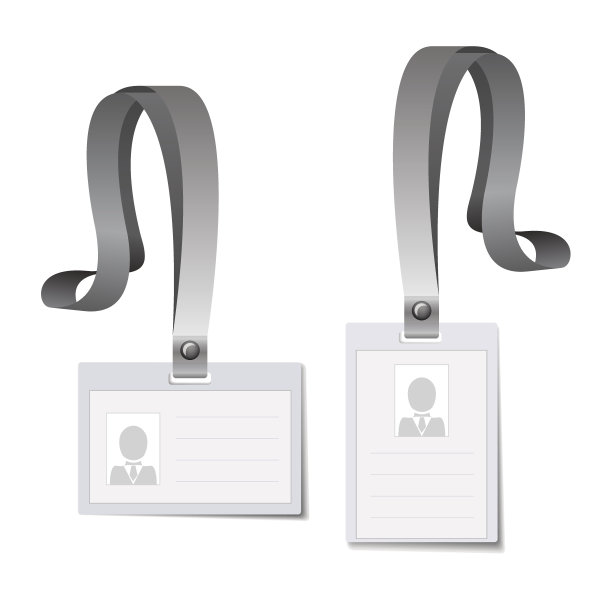 识别白色空白塑料身份证，矢量插图。图片下载