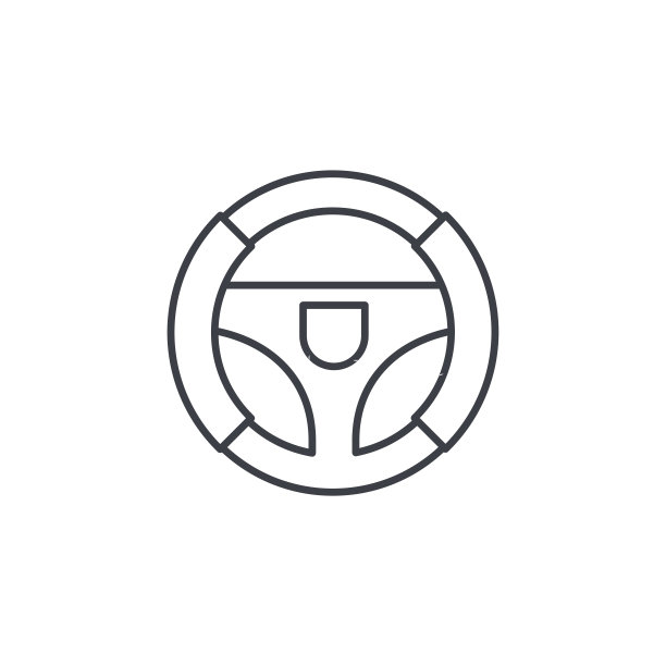 方向盘细线图标。线性向量符号图片下载