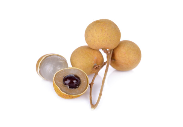 成熟的龙眼果实，白色底图片下载