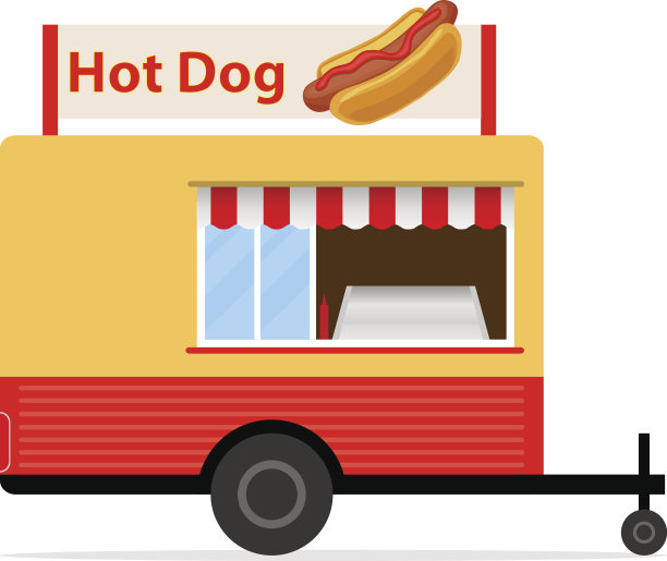 移动拖车热狗。快餐图片下载