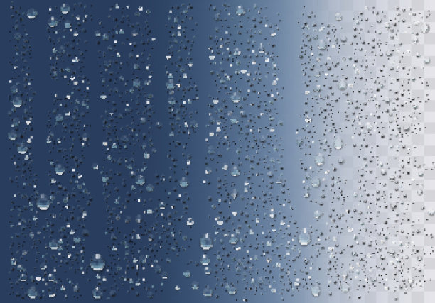 逼真的水滴在透明的窗户上。向量图片下载