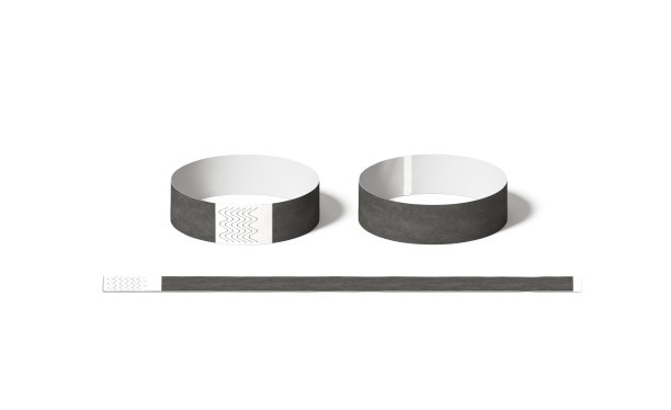 空白黑色纸腕带模拟，正面背面侧面视图图片下载