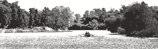 在美丽的湖面上泛舟图片下载